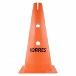 Конус тренировочный TORRES арт. TR1010 пластик высота 38см с отв. для штанги TORRES оранжевый