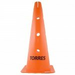 Конус тренировочный Torres TR1011 (высота 46 см., с отверстиями для штанги, оранжевый)